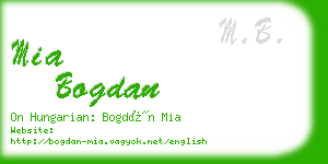 mia bogdan business card